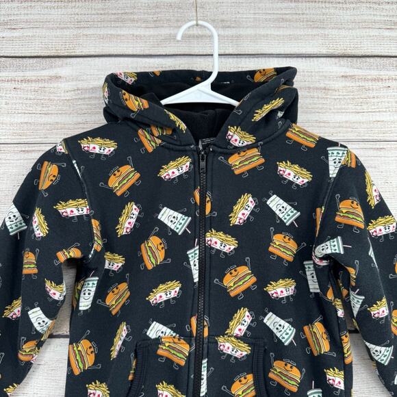 In N Out Double Double Fries Drink Print Full Zip Hoodie Youth Medium Black - Picture 3 of 10